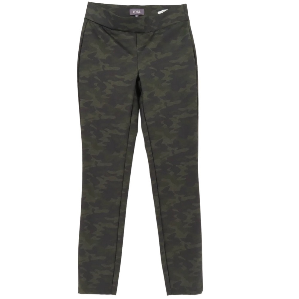 NYDJ Urban Camo Ponte Leggings Black & Gray Pull On Sz 6